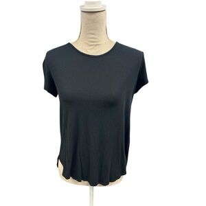 Theory, women’s , black T-shirt, size small petite slightly longer in the back